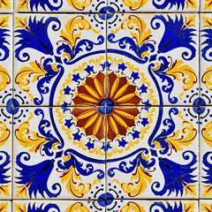 Tiles pattern on wall in Petropolis, Rio de Janeiro, Brazil