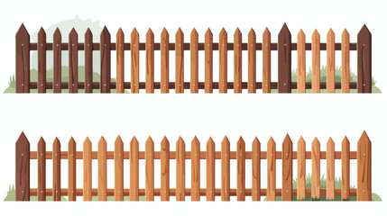 Illustration of the different design of wooden fenc