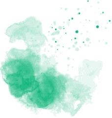 Turquoise watercolor splash abstract background for for poster, print, home decoration, menu cover, invitation, design template.