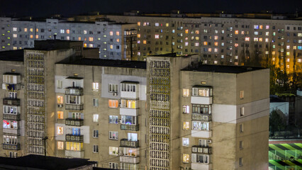 Fototapeta na wymiar City buildings at night