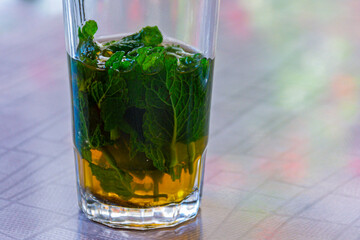 Moorish or green tea in a glass