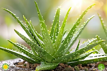 Fototapeta premium A close up of a plant with water droplets on it