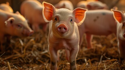 Curious Piglet on the Farm