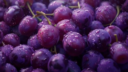 A Cluster of Fresh Plums