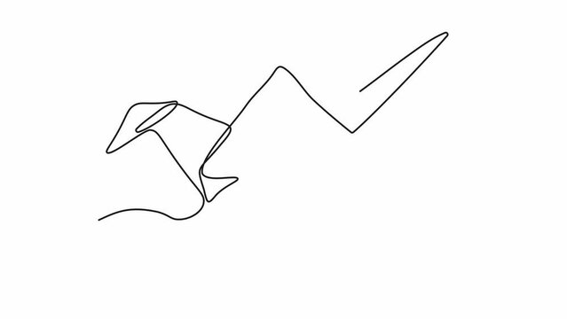 Self drawing animation with one continuous line draw, abstract Origami Bird, logo