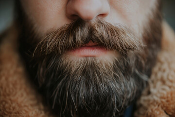 High-resolution image showcasing the texture and styling of a man's well-groomed beard