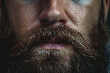 Obraz premium Macro shot capturing the texture and style of a man's well-groomed beard