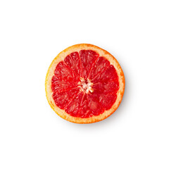 grapefruit slice with shadow isolated on transparent background