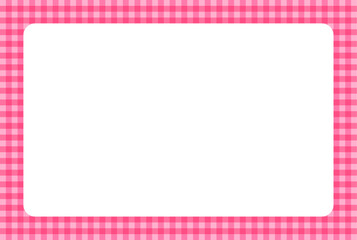 チェック柄フレーム、ピンク