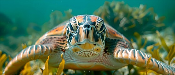 Ocean's Harmony: The Plight of Marine Turtles. Concept Marine Turtles, Ocean Conservation, Threats to Marine Life