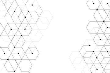 Hexagon geometric chemical pattern design,Connected hexagons,Molecular structure