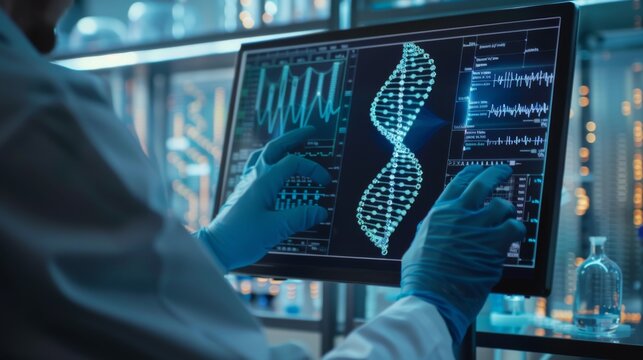 A Scientist Analyzes Genetic Data