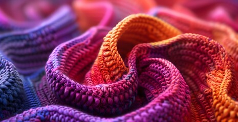 Colorful knitting, isometric, art, 3d art.
