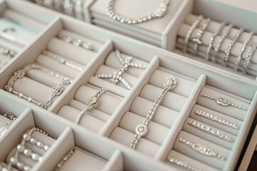 Elegant jewelry collection in organizer box