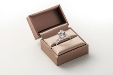 Elegant diamond engagement ring in box