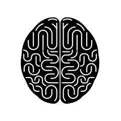 Brain. Human Brain Icon Symbol. Vector Illustration Isolated on White Background. 