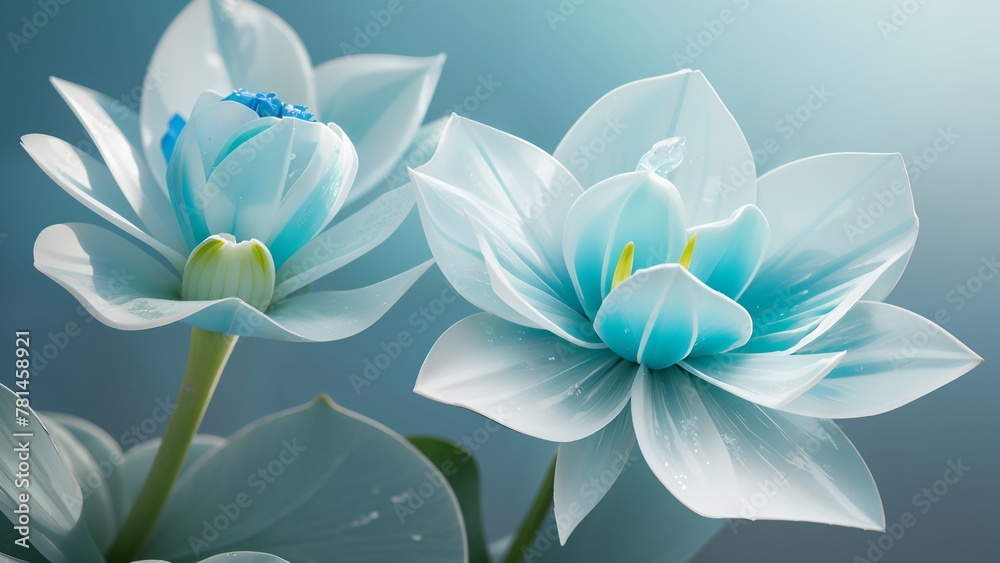 Poster blue water lily