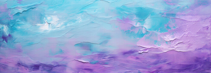 Fototapeta na wymiar painting with large dynamic strokes of oil paint or acrylic, spring lilac turquoise palette, texture