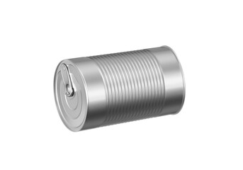 One closed tin can, transparent background