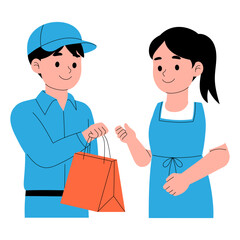 Obraz premium delivery person delivering a package