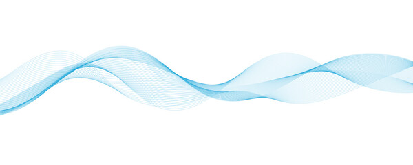 Abstract vector background with smooth color wave. Smoke wavy lines. Vector blue waves background	