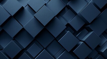 Abstract geometric pattern of blue 3D cubes. Texture background with copy space. Modern design concept