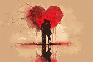Engage in Artistic Romance: From Emotional Warmth to Psychological Fulfillment, Explore Romantic Designs and Love Themes - obrazy, fototapety, plakaty