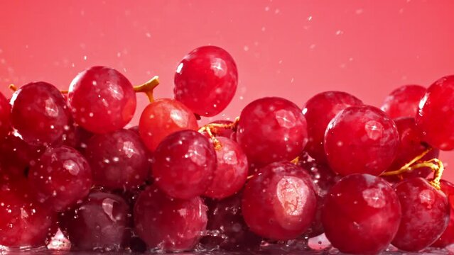Super slow motion fresh grapes. High quality FullHD footage