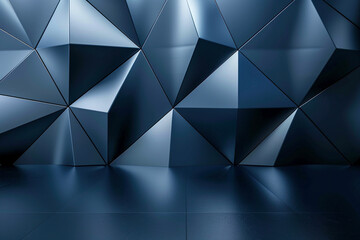 Abstract Dark Blue Geometric Metal Background