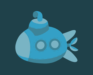 Vector isolated illustration of a submarine.