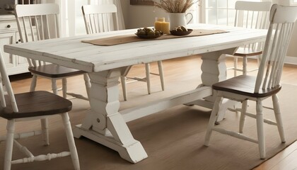 A-Rustic-Trestle-Table-With-A-Distressed-White-Fin-Upscaled_8