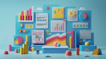 Infographics Design Tips: A 3D vector illustration illustrating the importance of visual hierarchy