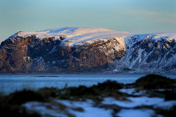 View at the mountains at Vigra island, Norway.
