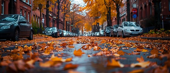 Autumn Symphony on a City Street. Concept Fall Fashion Trends, Urban Style, Street Photography, Seasonal Vibes, Stylish Accessories