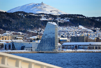 Molde city with Scandic Seilet Hotel (Norway).