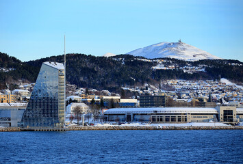 Molde city with Scandic Seilet Hotel (Norway). - 781468161