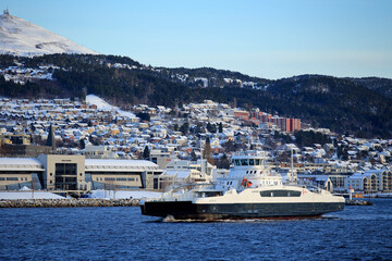 Ferry at Molde city (More og Romsdal, Norway).