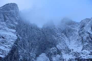 Trollveggen mountains in winter (Norway). - 781468582