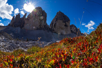 Tre Cime di Lavadero in the Dolomite Mountains Italy - Epic jagged mountains peaks in the Dolomiti...