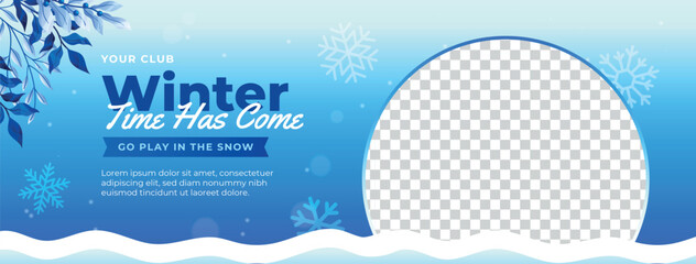 Social media cover template for winter season celebration - obrazy, fototapety, plakaty