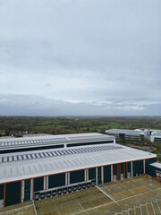 Obraz premium Aerial View of Elstree London City of England Great Britain during Cloudy and Windy Day. April 4th, 2024
