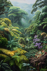 A Vibrant Display of New Zealand Flora: From Native Ferns to Majestic Kauri Trees