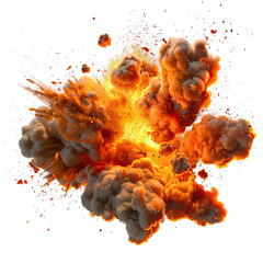 Big explosion effect, realistic explosions boom, realistic fire explosion isolated on white background