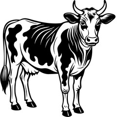 Fototapeta premium cow silhouette vector illustration 