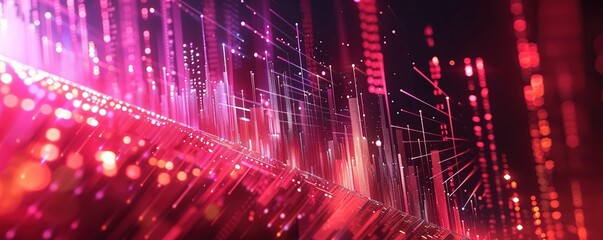 Obraz premium Bold Pink financial Graph on Isolated Background