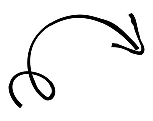 Hand drawn simple arrow drawn with wax crayon, chalk or charcoal. Uneven dry texture for underlining highlighting. Pencil drawn lines, strikethrough, grungy vector isolated on white