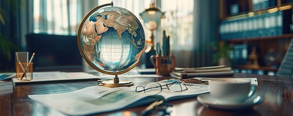 Global Markets, A glass globe illustrating the world on a desk.