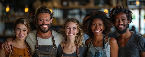 happy small business workers