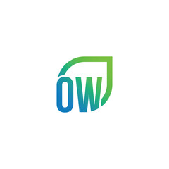 Letter OW logo grows, develops, natural, organic, simple, financial logo.