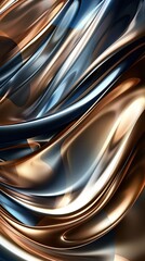 Metallic abstract wavy liquid background layout design tech innovation